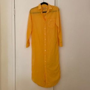 FRANK AND EILEEN RORY BUTTON DOWN DRESS ORANGE SIZE XS